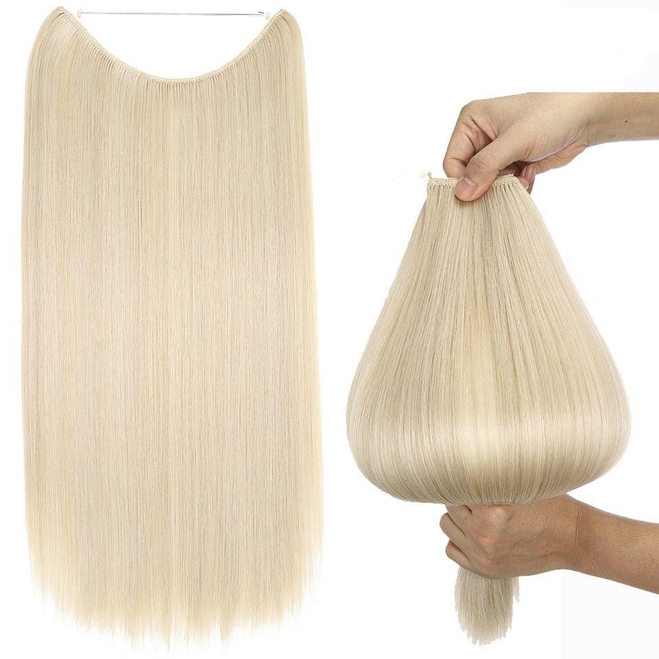 Ice Blonde Halo Hair Extensions