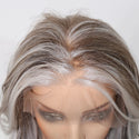 Lace front ash grey wig with pre-plucked hairline