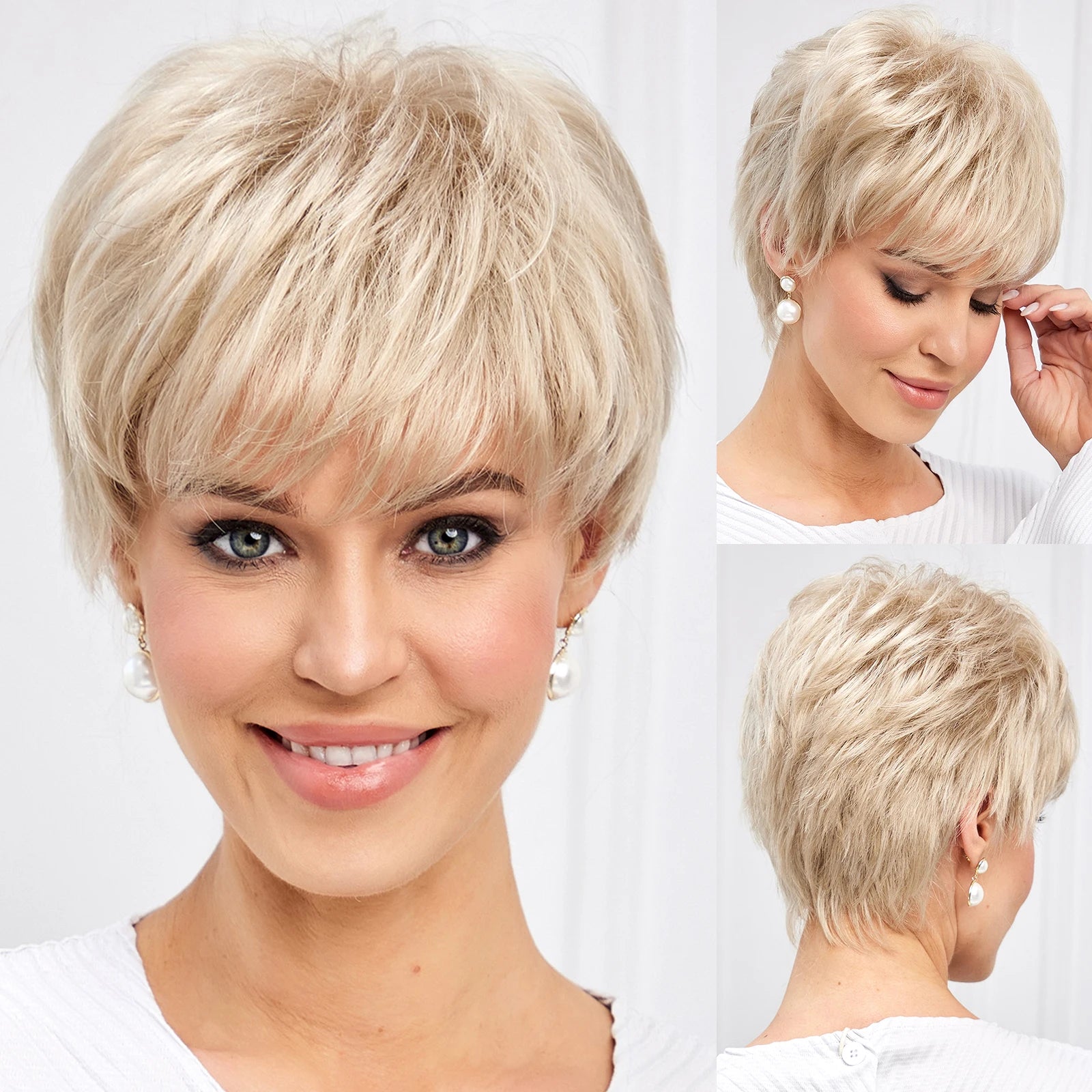 Light Golden Blonde Glueless Wigs for Beginners