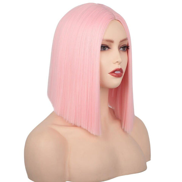 Light Pink Blunt Bob Wig