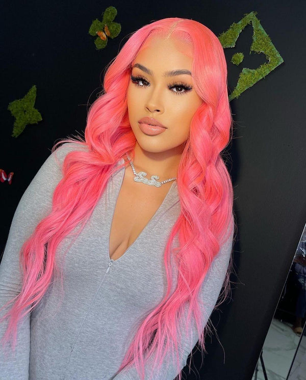 Light Pink Human Hair Wig