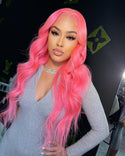 Light Pink Wig Human Hair