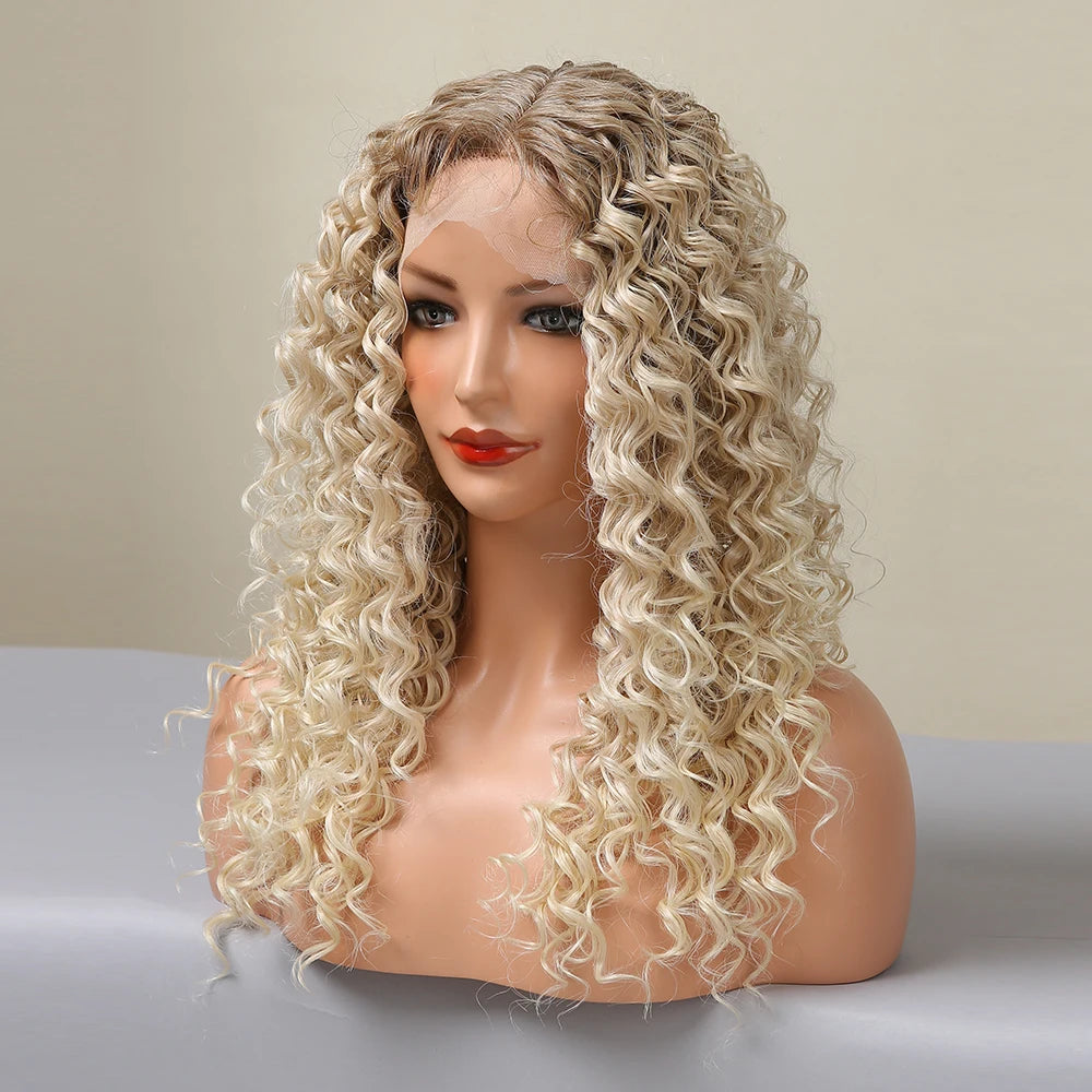 Long Blonde Curly Wig