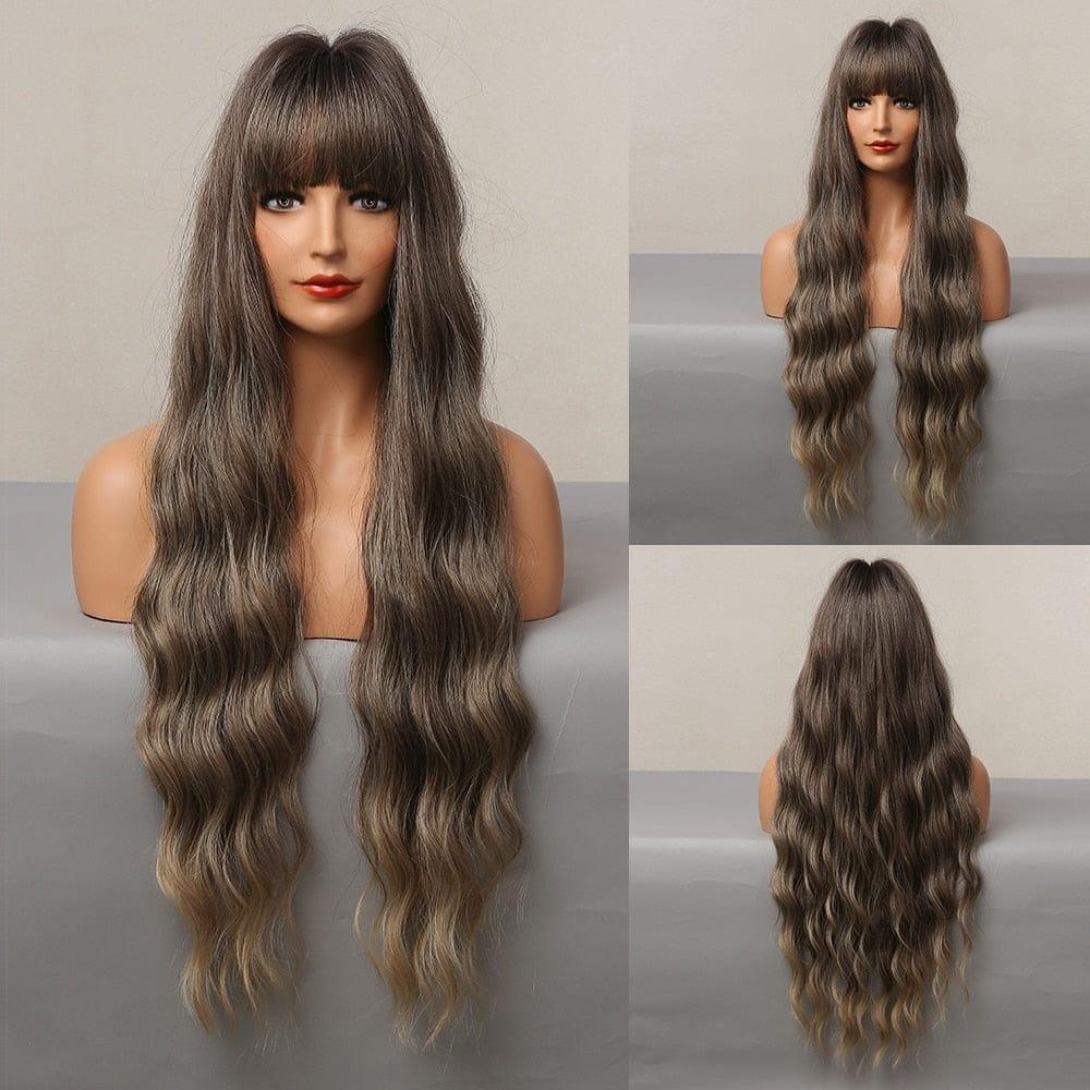 Long Brown Synthetic Wig