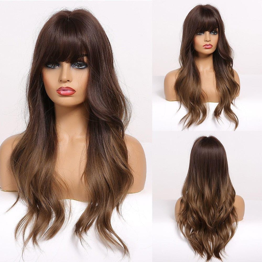 Long Brown Wavy Wig