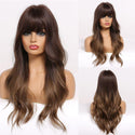 Long Brown Wavy Wig