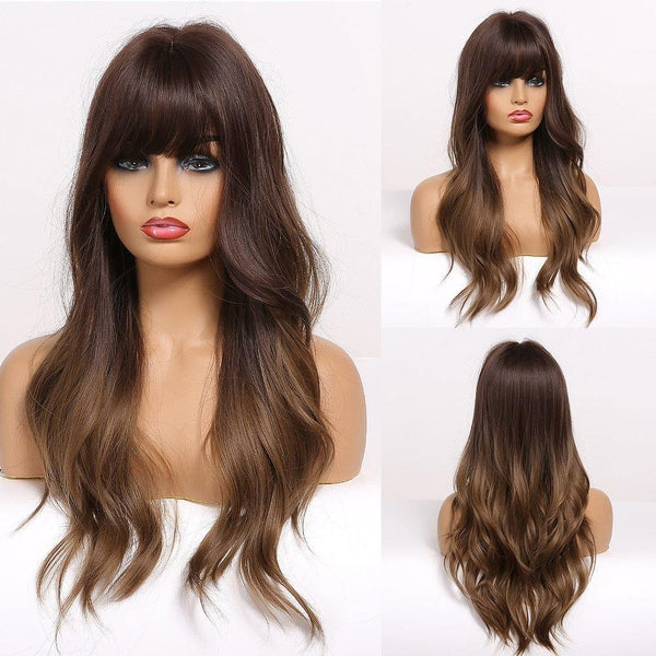 Long Brown Wavy Wig
