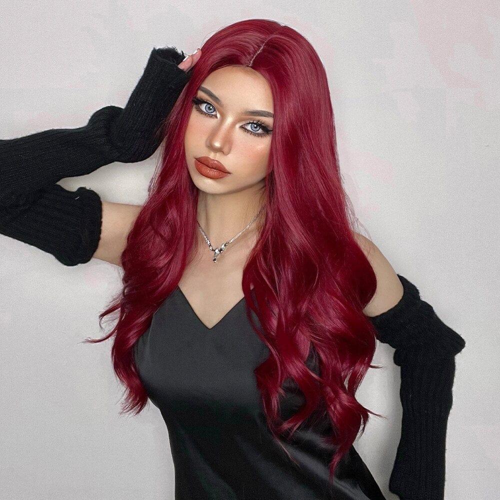 Long Dark Red Wig