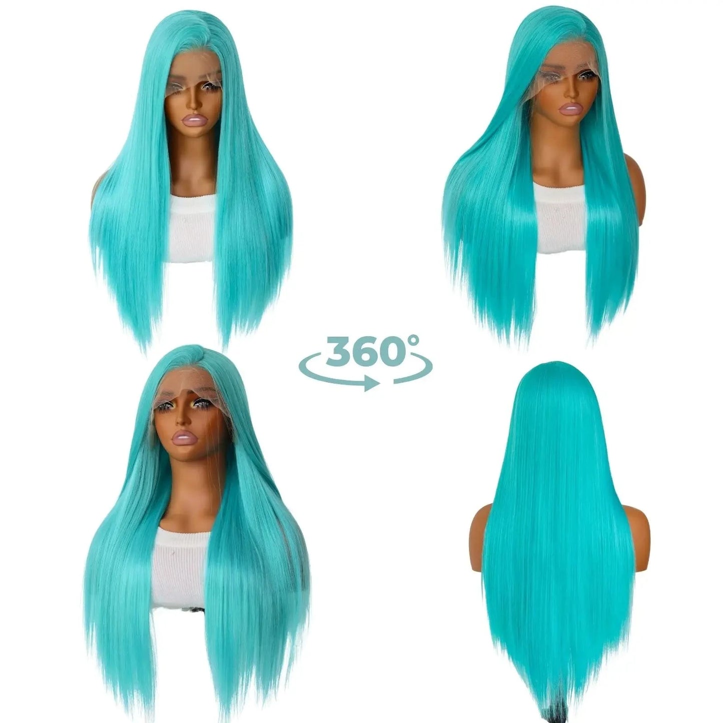 Long Mint Green Wig