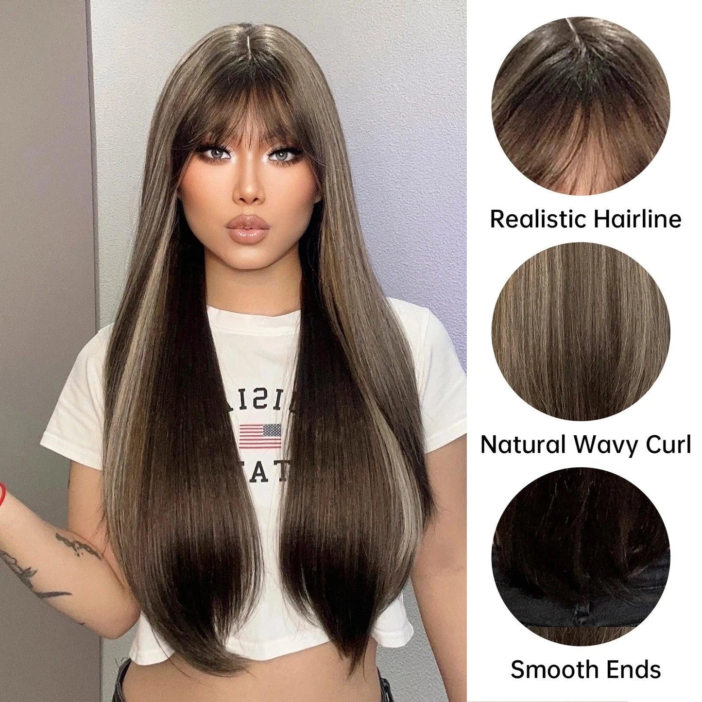 Long Ombre Brown Wig