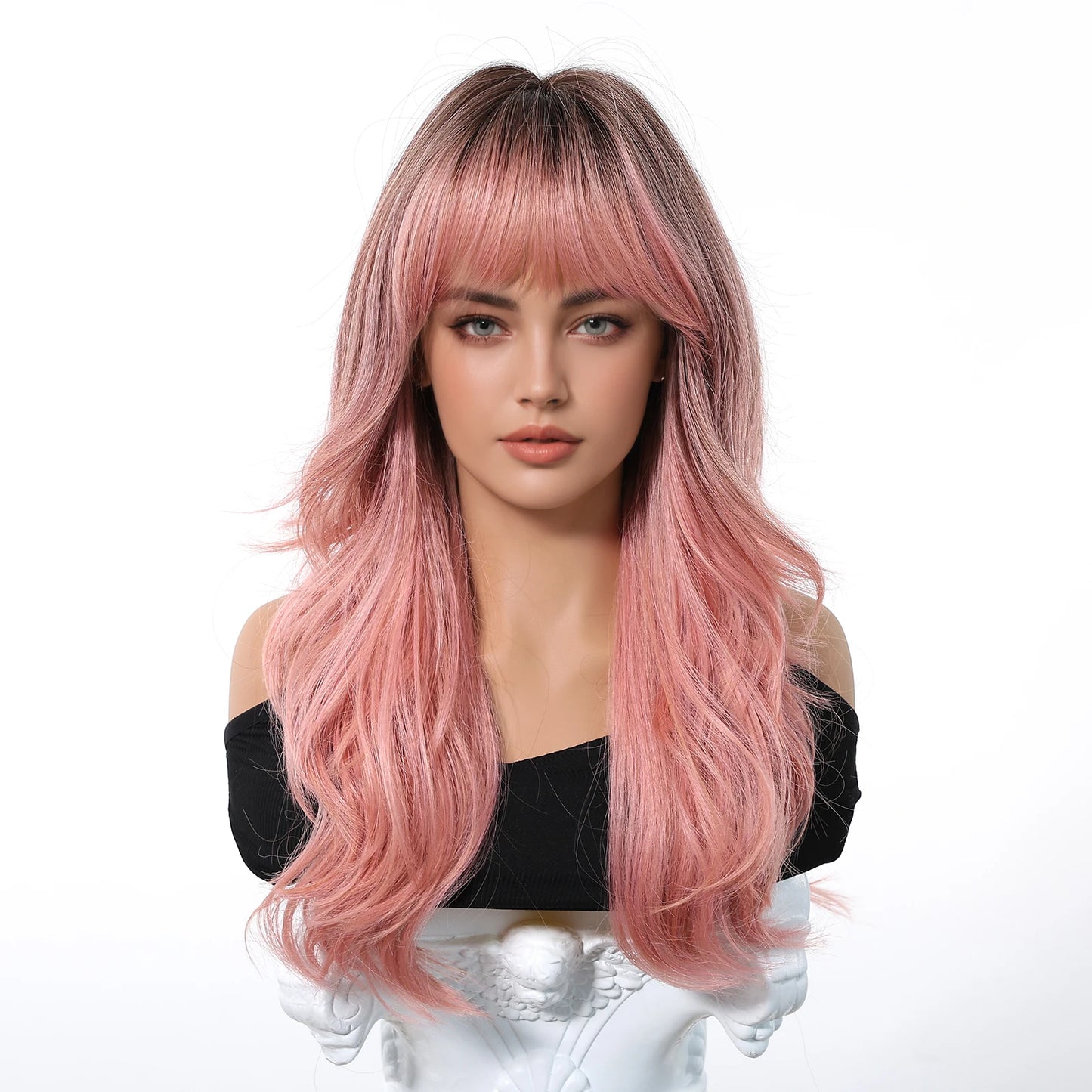 Long Pink Wavy Wig