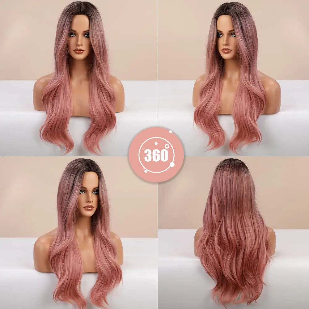 Long Pink Wig - Synthetic Wigs