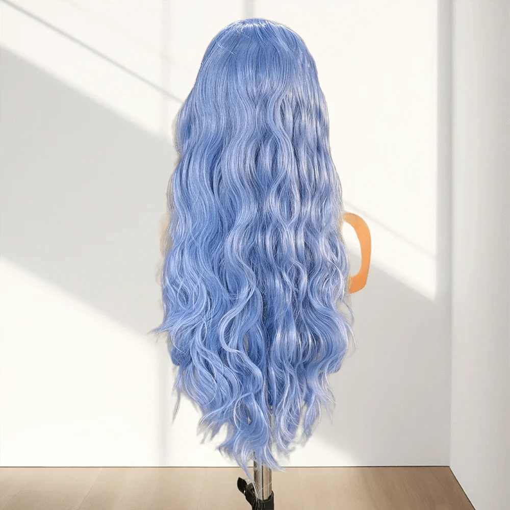Long Wavy Blue Lace Front Wigs