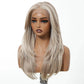 Mannequin head with a light blonde wig on a white background