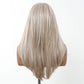 Mannequin head with long blonde hair on a white background