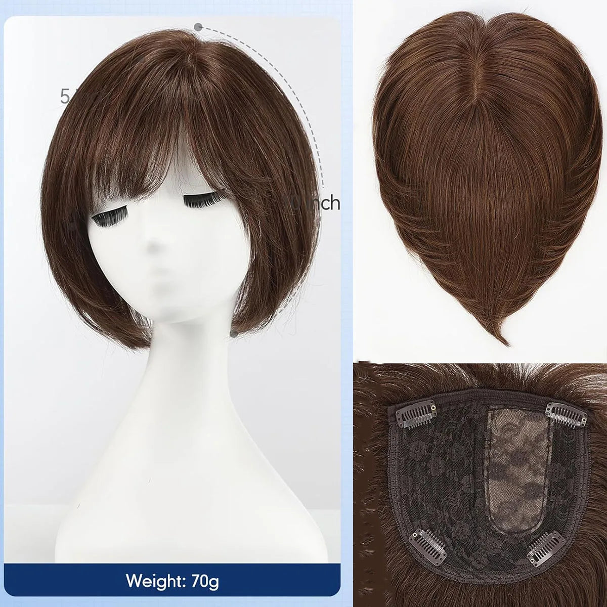 Medium Brown Real Hair Toppers UK