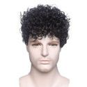 Mens Curly Black Wig