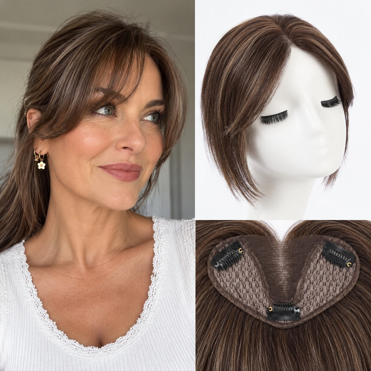 Mixed Brown Hair Topper