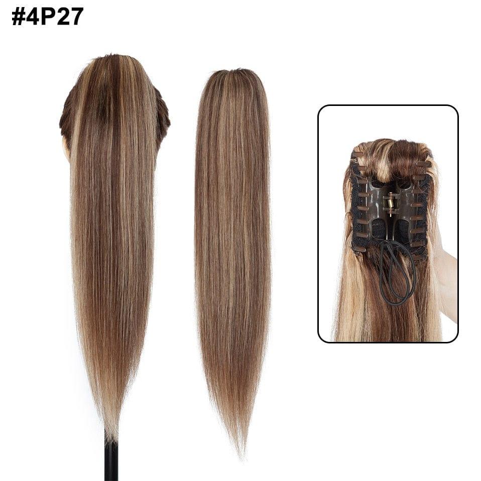 Mied Brown Ponytail hair extension made with 100% real human hair