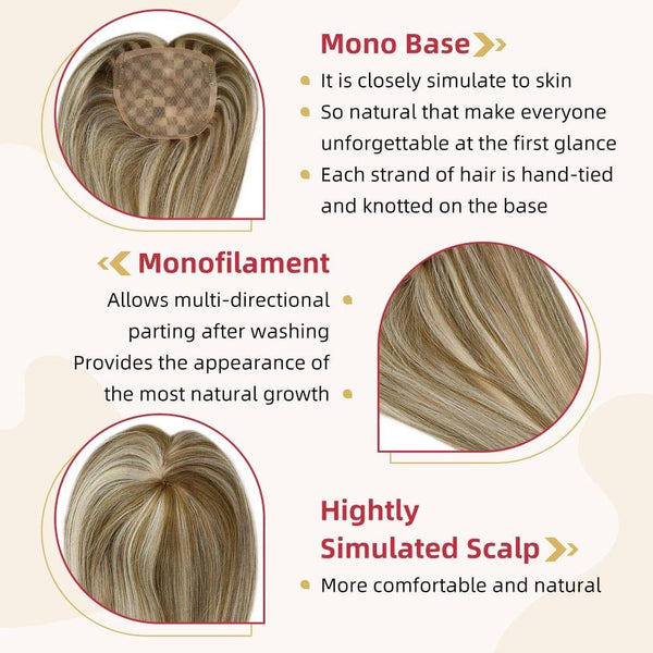 Mono Base Human Hair Topper