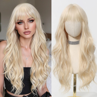 Natural-looking blonde wig with soft layered ends
