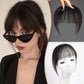 Natural Black Clip on Bangs Human Hair