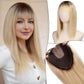 Natural Blonde Clip-In Wiglet for Thinning Hair – Top View with Scalp Base