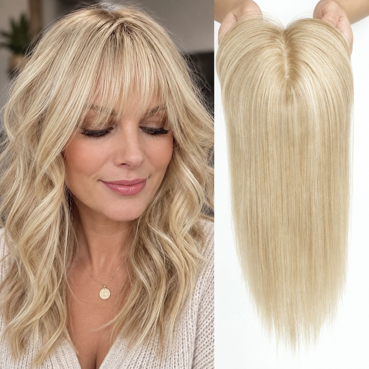 Natural Blonde Remy Hair Toppers UK