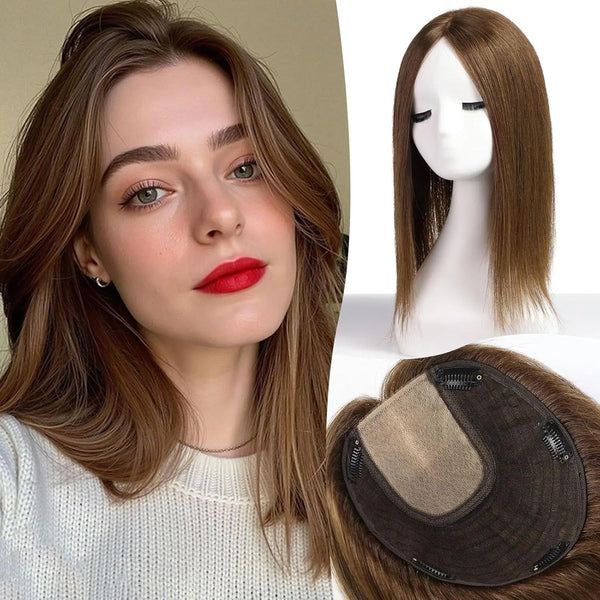 Natural Brown Real Hair Toppers