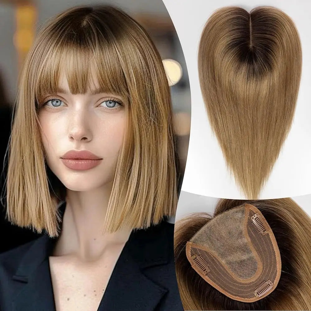 Ombre Ash Brown Clip in Hair Toppers UK