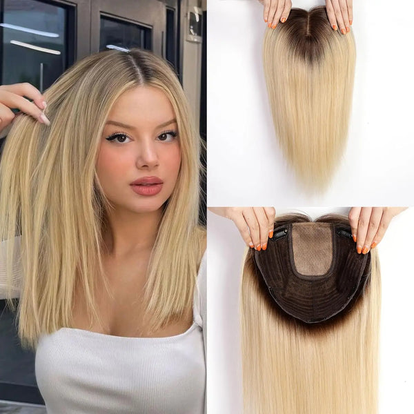 Ombre Blonde Real Hair Toppers