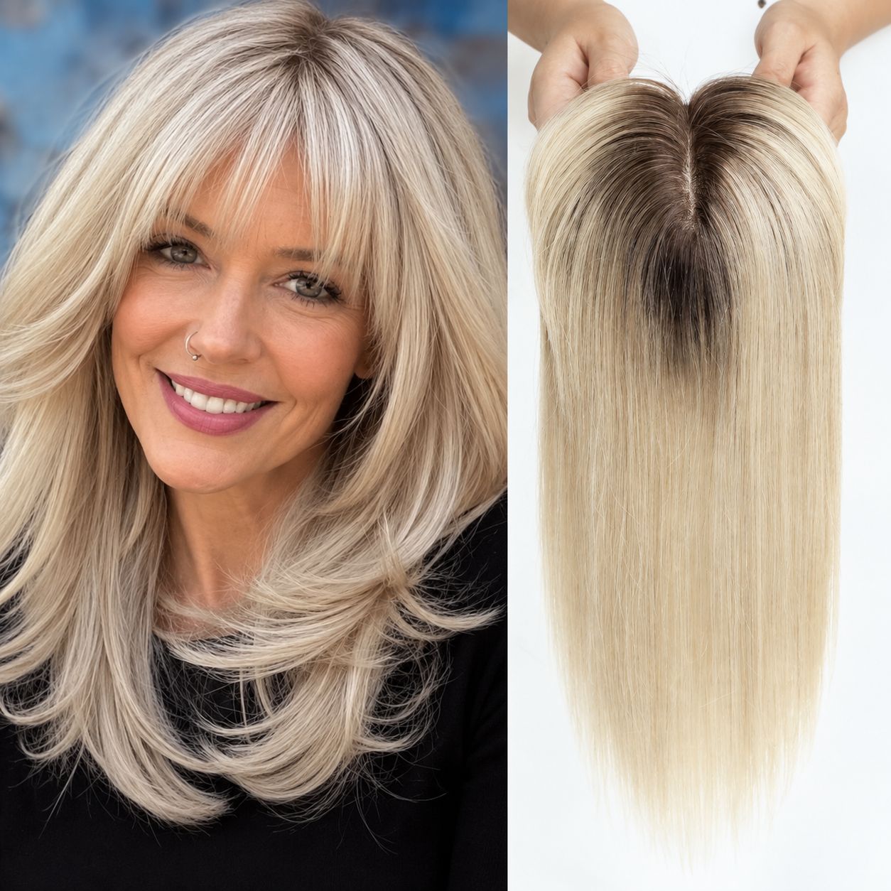 Ombre Blonde Remy Hair Toppers UK