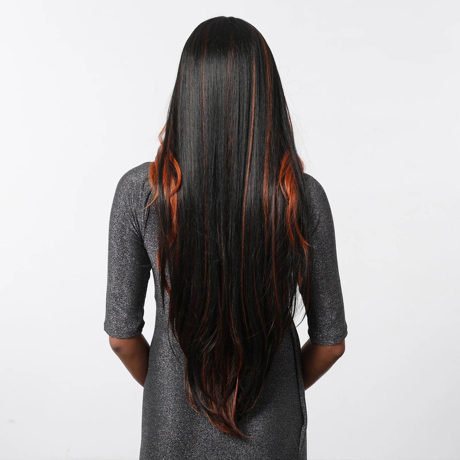 Orange and Black Wig