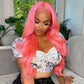 Pink Lace Front Wig Human Hair