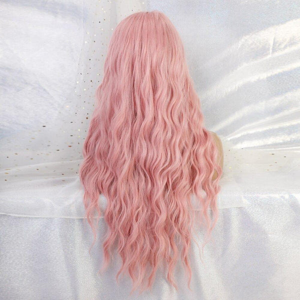 Pink Long Curly Wig