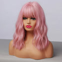 Pink Wig With Bangs