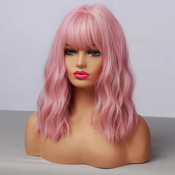 Pink Wig With Bangs