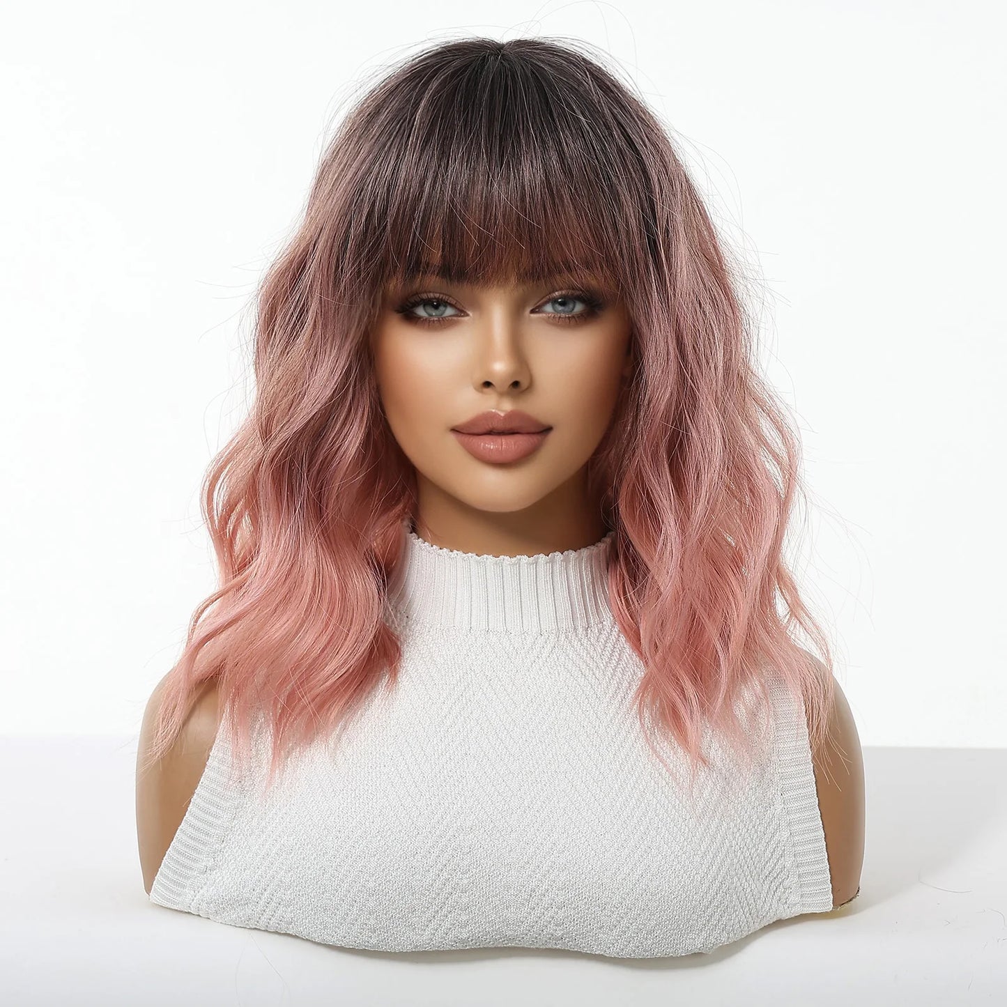 Pink Wig with Fringe