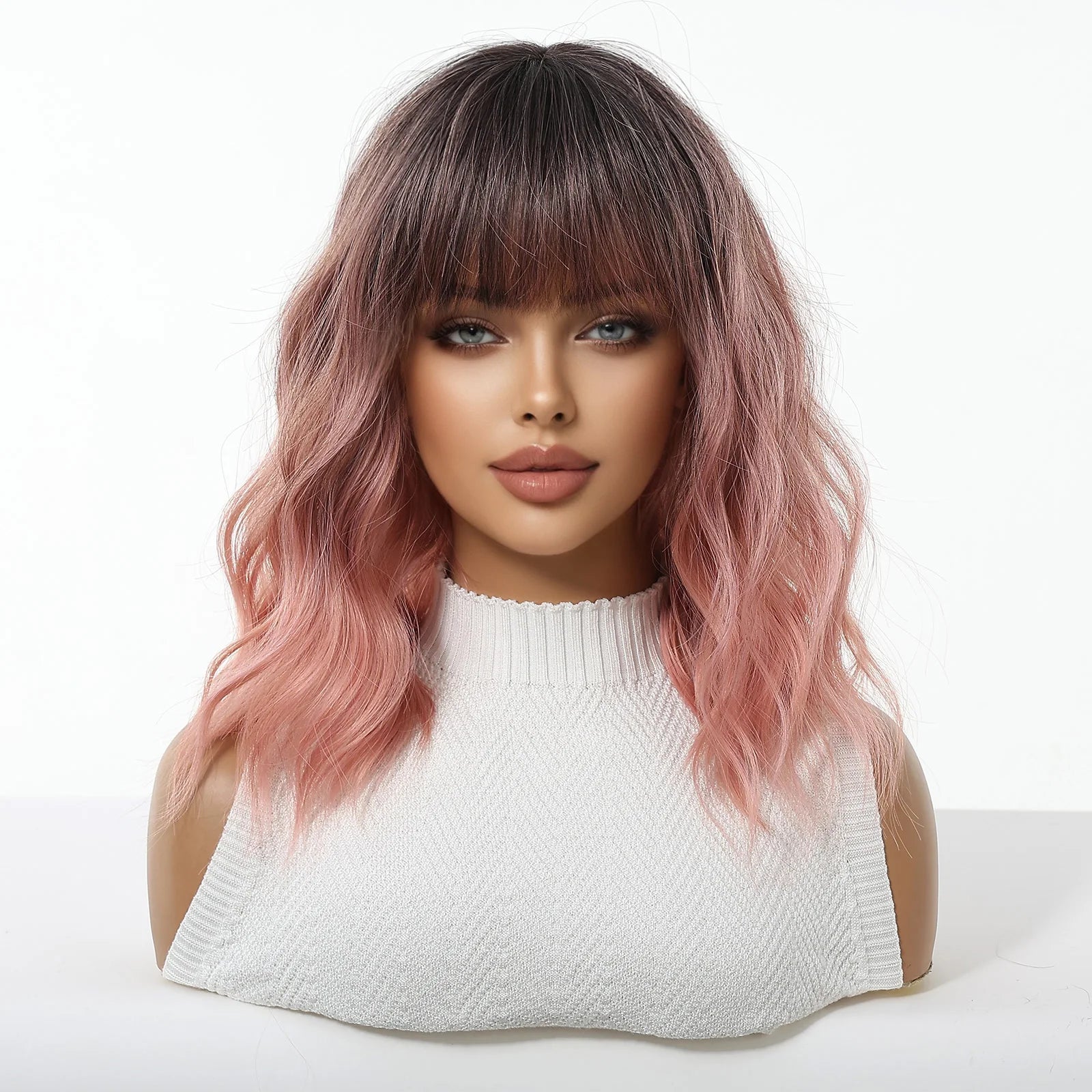 Pink Wig with Fringe