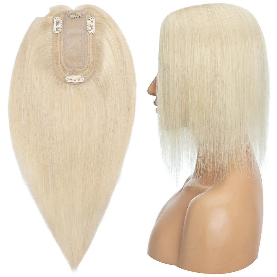 Platinum Blonde Human Hair Topper