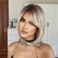 Platinum Blonde Wig with Bangs