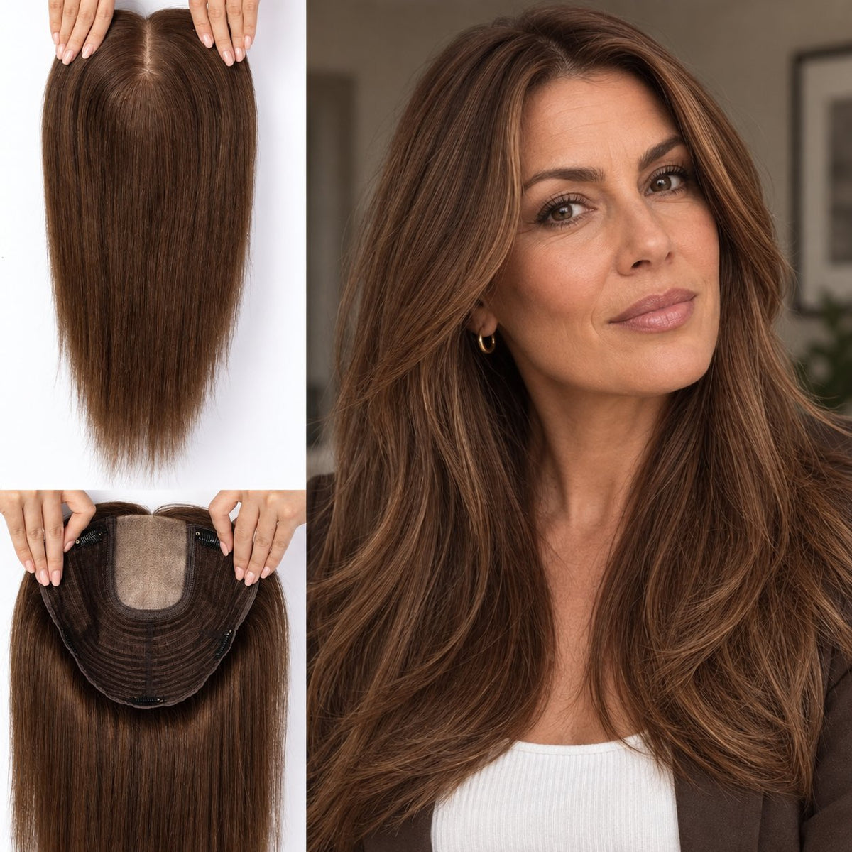 Real Hair Toppers Brown