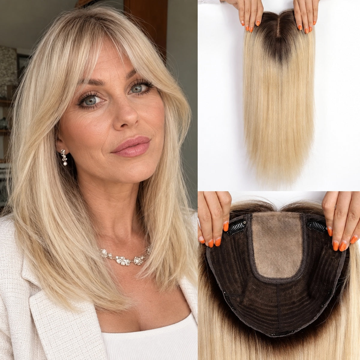 Real Hair Toppers Ombre Blonde