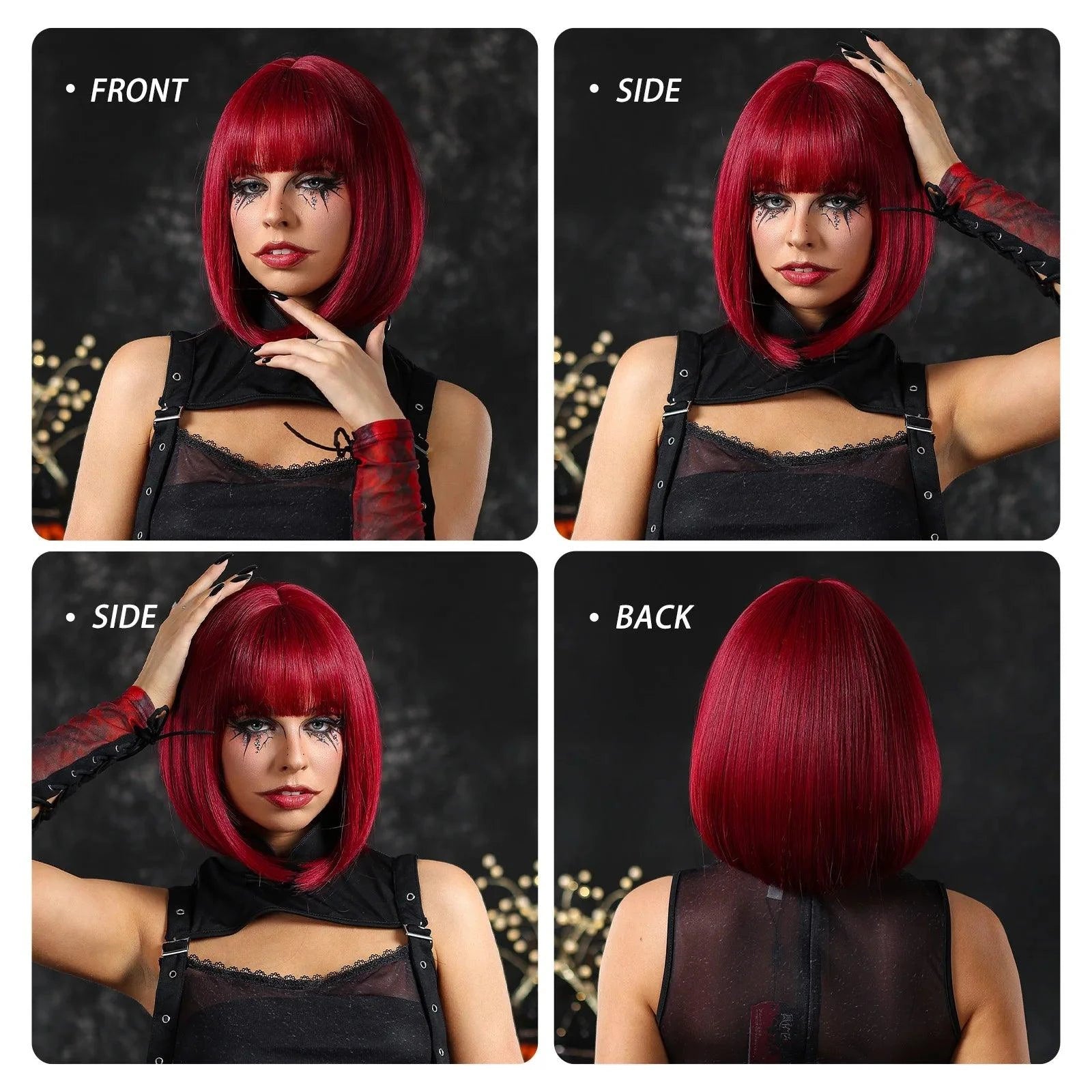 Bright Red Bob Wig – Stylonic UK Wigs and Hairpieces