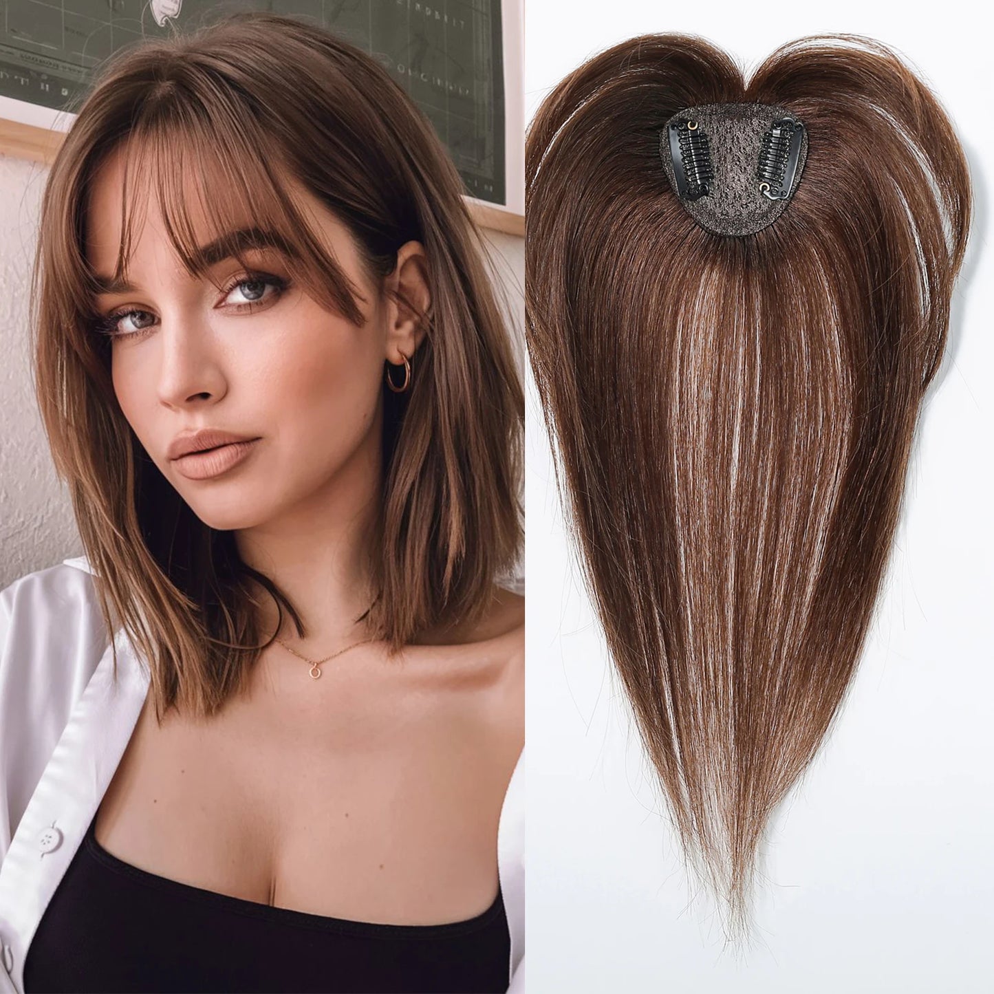 Remy Hair Toppers Brown