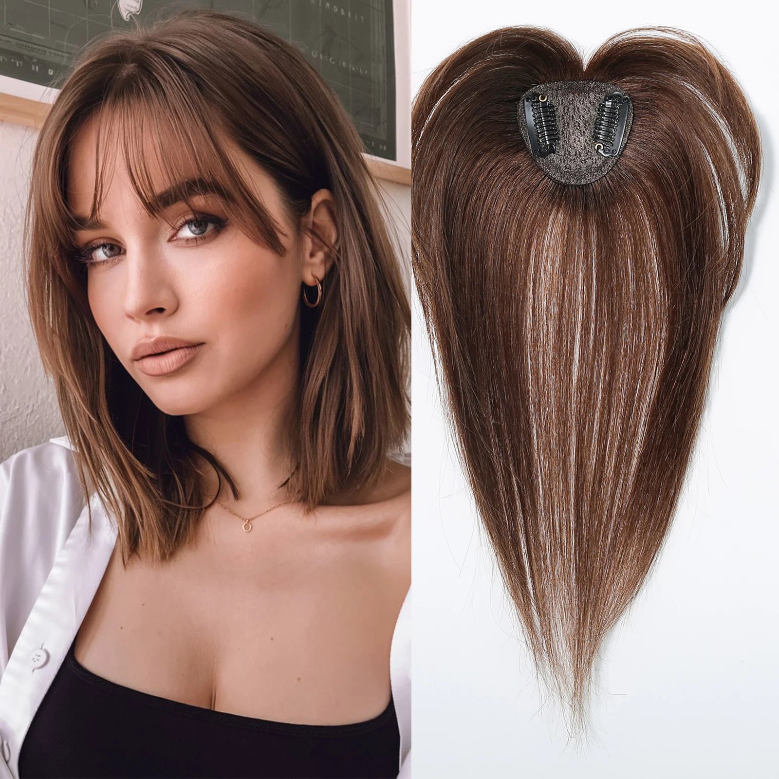 Remy Hair Toppers Brown