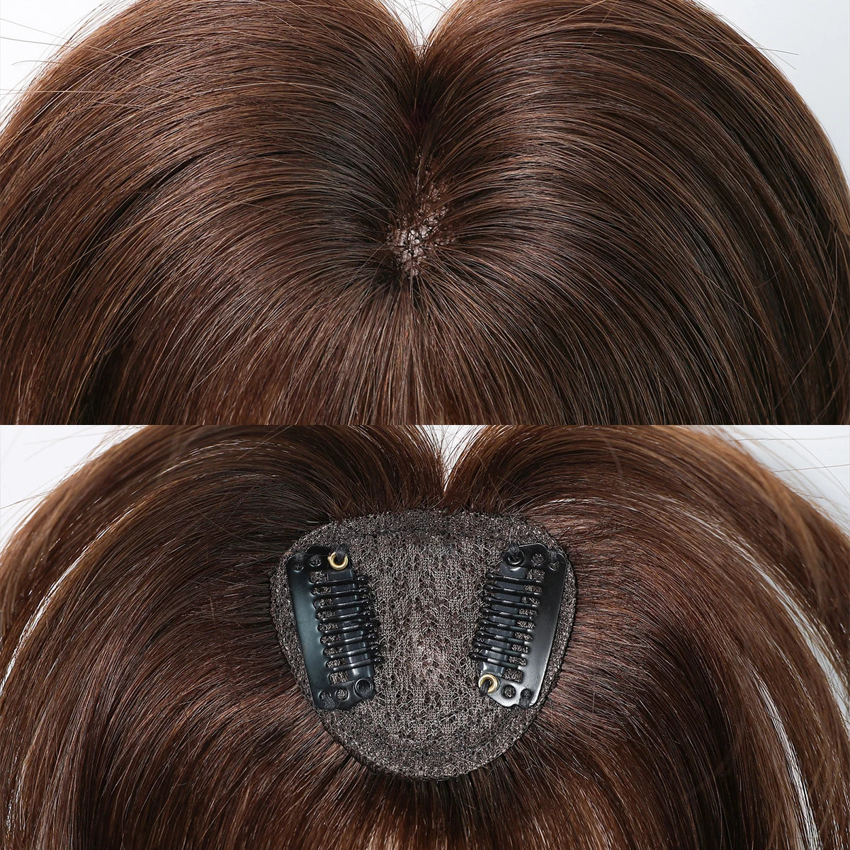 Remy Hair Toppers Brown 2 Clips