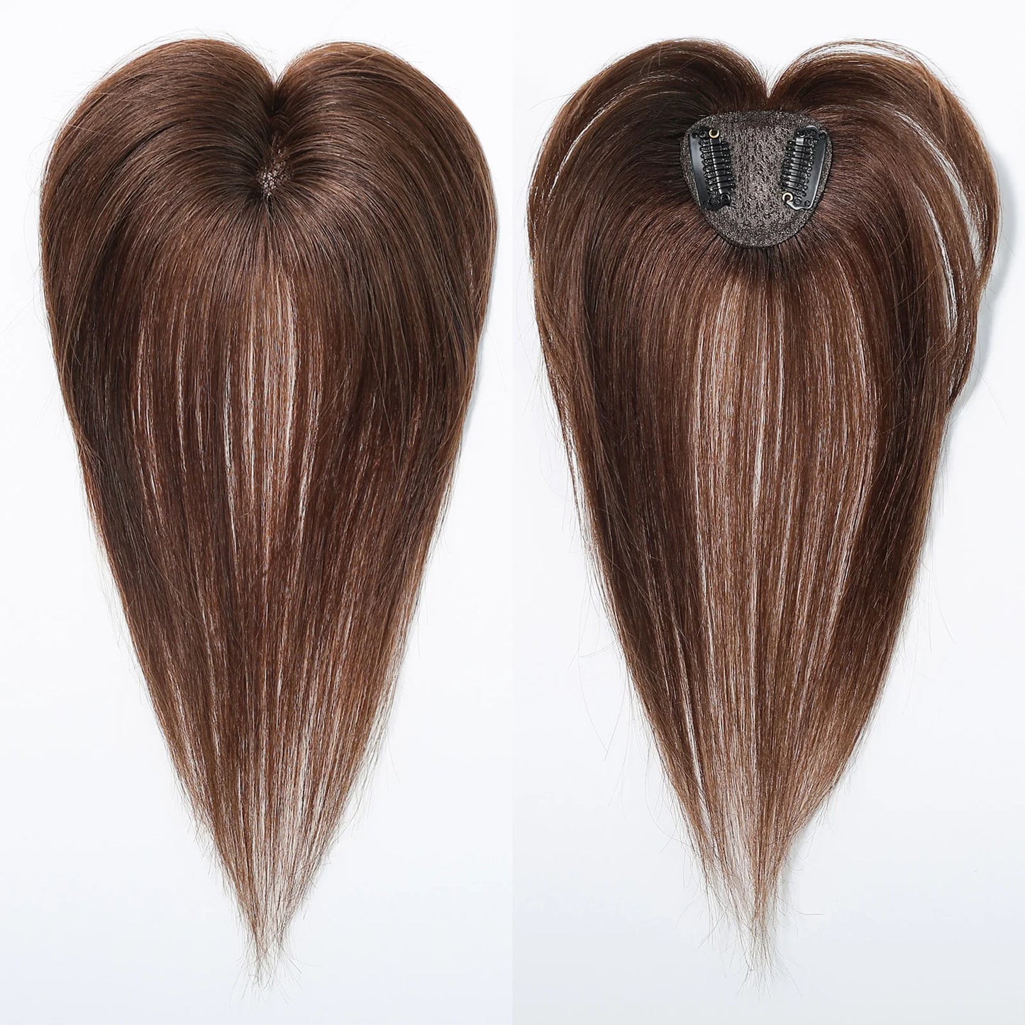 Remy Hair Toppers Brown Front and Back
