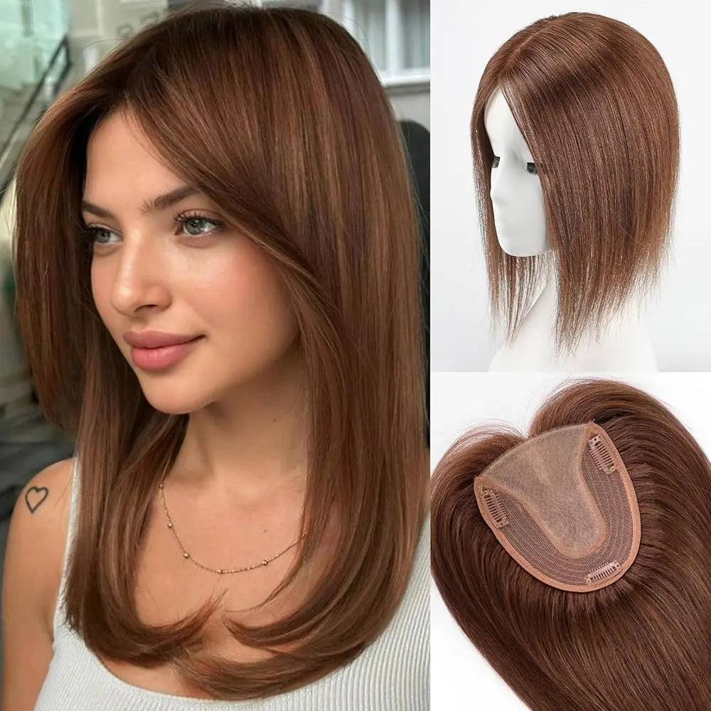 Rich Brown Clip In Hair Toppers UK