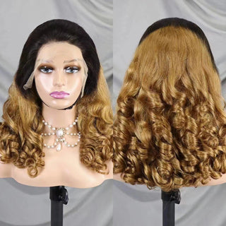 Honey Blonde Curly Wig
